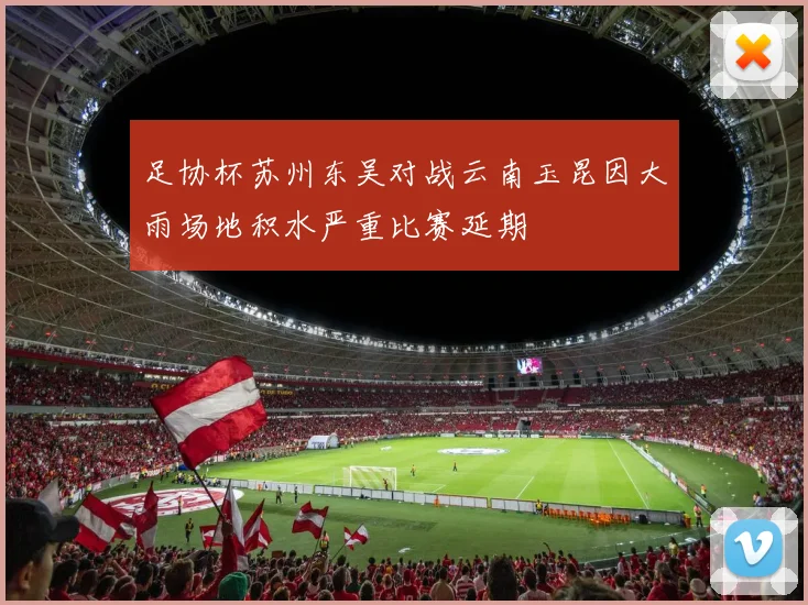 足协杯苏州东吴对战云南玉昆因大雨场地积水严重比赛延期